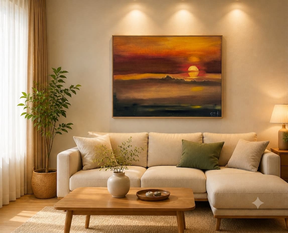 Looking out at the sunset โ Original Oil Painting by Yingding ๐น๐ผ